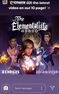 Announcement on Instagram about The Elementalists Release date