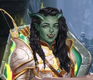 Female Orc (Face 1) Glowing in Light