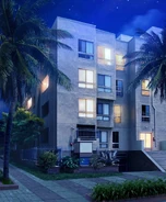 Jo & Dex's Apartment Building (Exterior; Night)