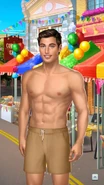 Shirtless & in swim trunks