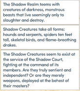 Creatures of Shadow