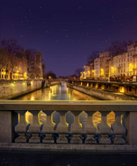 The Seine River in Paris France at night