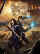 Dom on the cover of The Crown & The Flame, Book 1