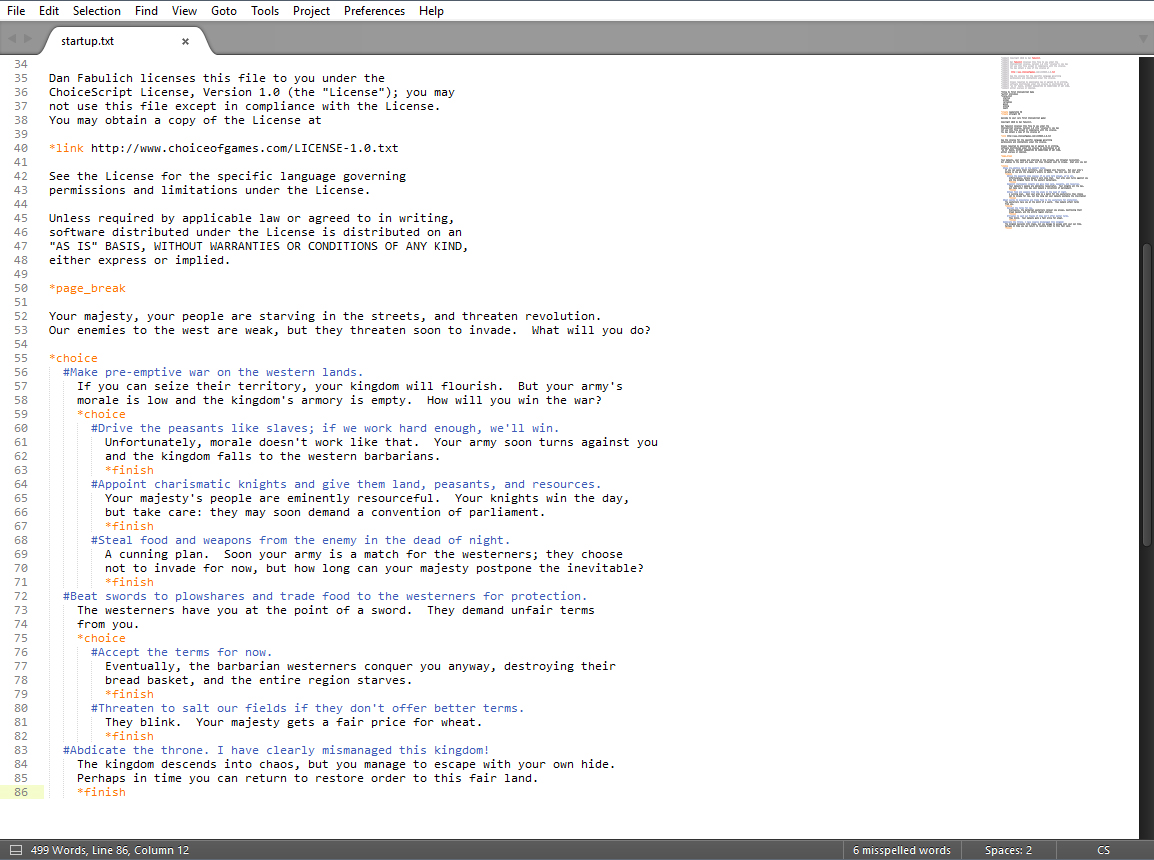 Sublime Syntax Highlighter | ChoiceScript Wiki | Fandom