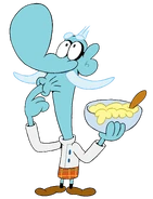 Mung Daal is tasting a dish he made.