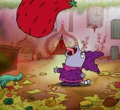 Chowder spits out a "little bit" of food.