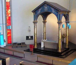 The altar with  at All Saints Anglican church, 