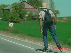 Random Amish Guy Rollerblading