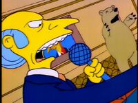 Mr. Burns announces that his unskilled workers (including Homer) will not be getting a bonus.