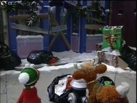 Elmo sees how gloomy Sesame Street is after a year of Christmas every day.