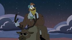 Launchpad riding reindeer