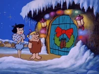Betty and Barney in "Christmas Flintstone".