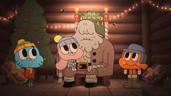 Gumball, Darwin and Anais with Santa