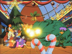 Bushroot sics Christmas trees on Darkwing and Launchpad