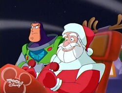 Buzz travelling with Santa