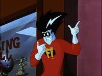 Freakazoid checks his pager, but then gets distracted by...