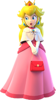 Official artwork of Princess Peach for the 2021 holiday season from Nintendo Play.