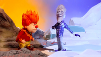 Heat Miser being insulted by Snow Miser.