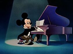 Mickey playing piano