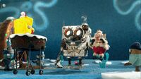 SpongeBob saving Santa from ToyBob.