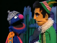 Super Grover flies in to present...