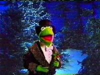 Kermit providing the narration for Mr. Willowby's Christmas Tree.