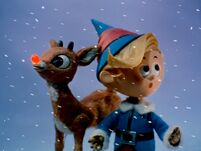 Rudolph and Hermey in a snowstorm