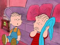 Linus with his brother Rerun in I Want a Dog for Christmas, Charlie Brown.