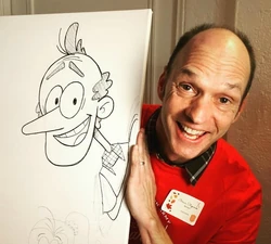 Brian with a drawing of .
