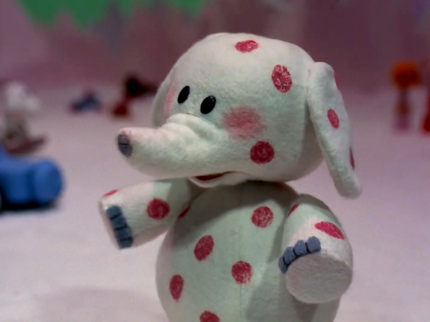 pink polka dot elephant misfit toy