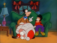 Max convinces Goofy that they too should spend Christmas in Asprin.