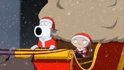 Brian and Stewie dressed as Santa