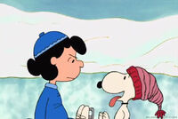 Lucy with Snoopy. (Charlie Brown's Christmas Tales)