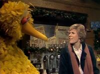 Big Bird with Anne Murray in A Special Sesame Street Christmas.