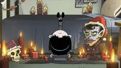Lucy preparing her letter to Santa in Naughty or Nice.