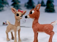 Rudolph meets Clarice.jpg (488 KB) Rudoph, wearing his fake nose, meets Clarice.