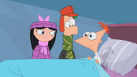 Phineas tries to convince himself that Santa skipping Danville is just a bad dream.