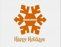 The Nickelodeon logo (1984-2009) in a snowflake shape.