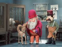 Santa picks up Vixen at the dog pound.