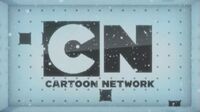 The current Cartoon Network logo (used since 2010) with snow falling around it.