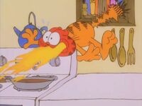 Garfield breathing fire