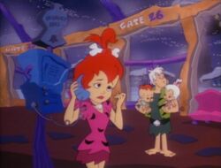Pebbles and Bamm-Bamm in A Flintstone Family Christmas