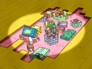 Eddy had succeeded in his Christmas presents when his parents are not around.