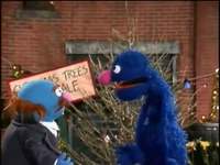 Grover tries to sell Mr. Johnson the only tree he has left.