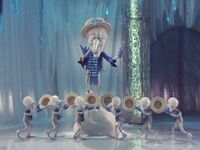 Snow Miser and his minions perform his theme song.