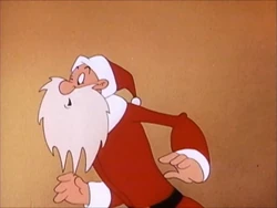 Popeye dressed as Santa at the end of "Mister and Mistletoe".