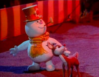 Frosty with Rudolph.