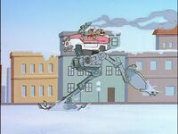 "Then into the town, we arrived with such clatter; Just to get into this thing, we needed a ladder!"