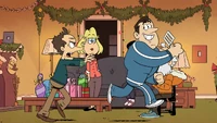"Acting like children, the men gave chase Over sofas, side tables, and the crackling fireplace."