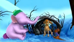 Holly with Roo and Lumpy.